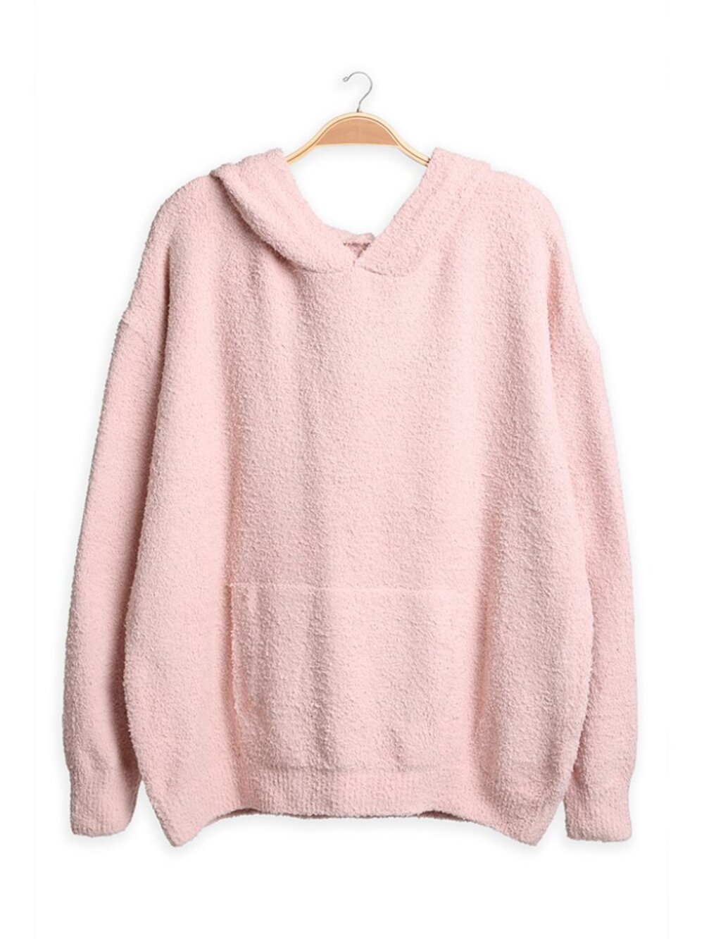 Cozy Solid Color Hooded Sweater with Pocket